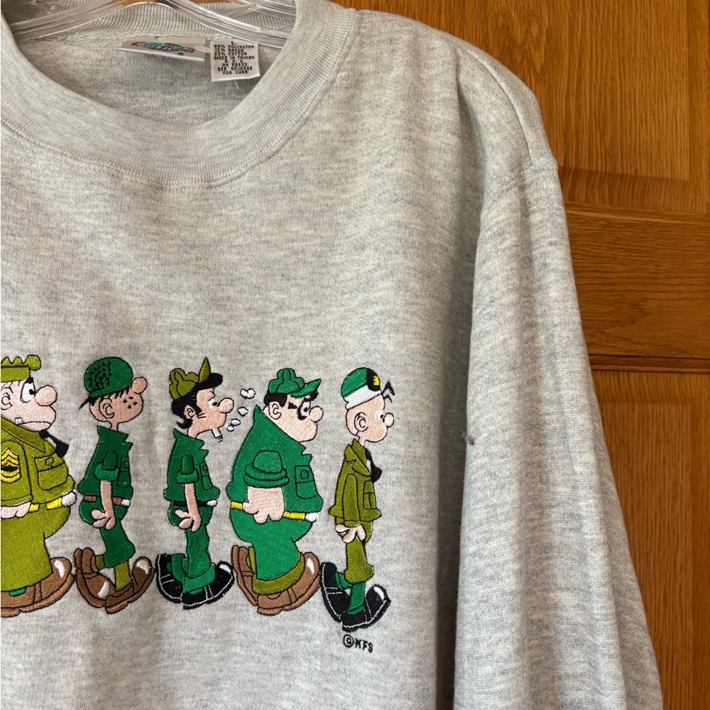 Gray Graphic Vintage Beetle Bailey Crew Neck Sweater - Picture 3 of 7